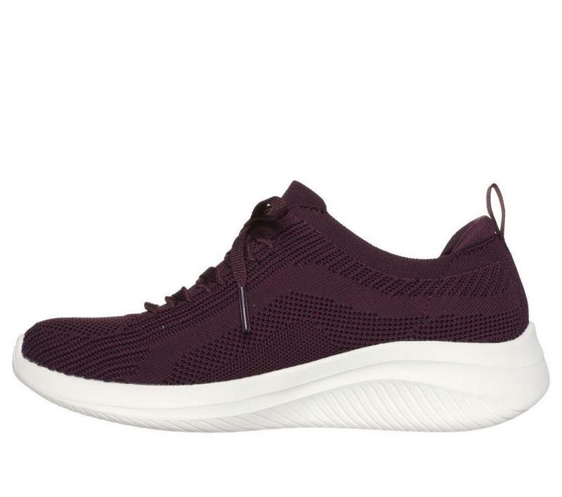 Burgundy Skechers Ultra Flex 3.0 - Big Plan Women's Sneakers | HSMW-16350