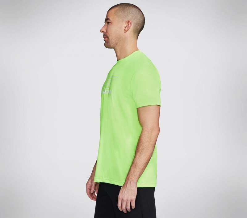 Green Skechers Basketball: Performance Short Sleeve Men's T-Shirt | SLAZ-70365