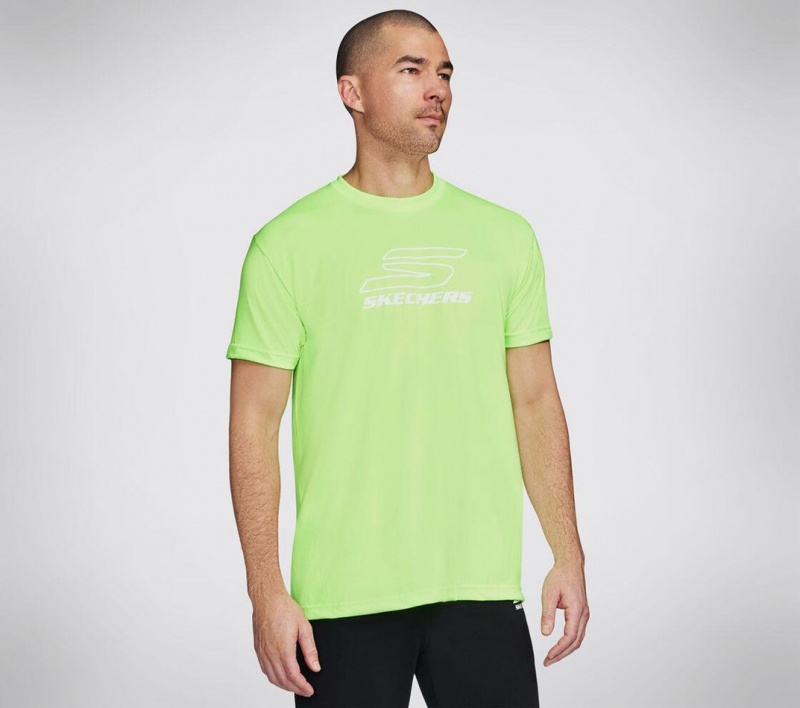 Green Skechers Basketball: Performance Short Sleeve Men's T-Shirt | SLAZ-70365