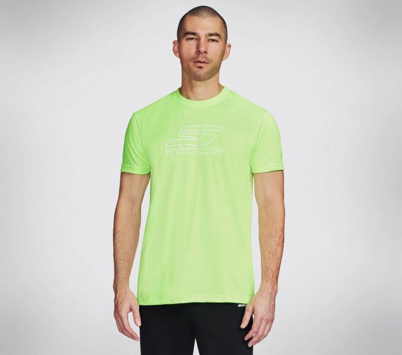 Green Skechers Basketball: Performance Short Sleeve Men\'s T-Shirt | SLAZ-70365