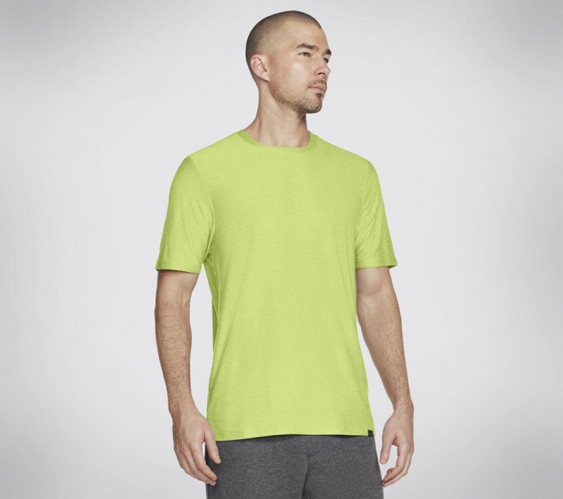 Green Skechers Go Dri All Day Men's T-Shirt | AMBF-51683