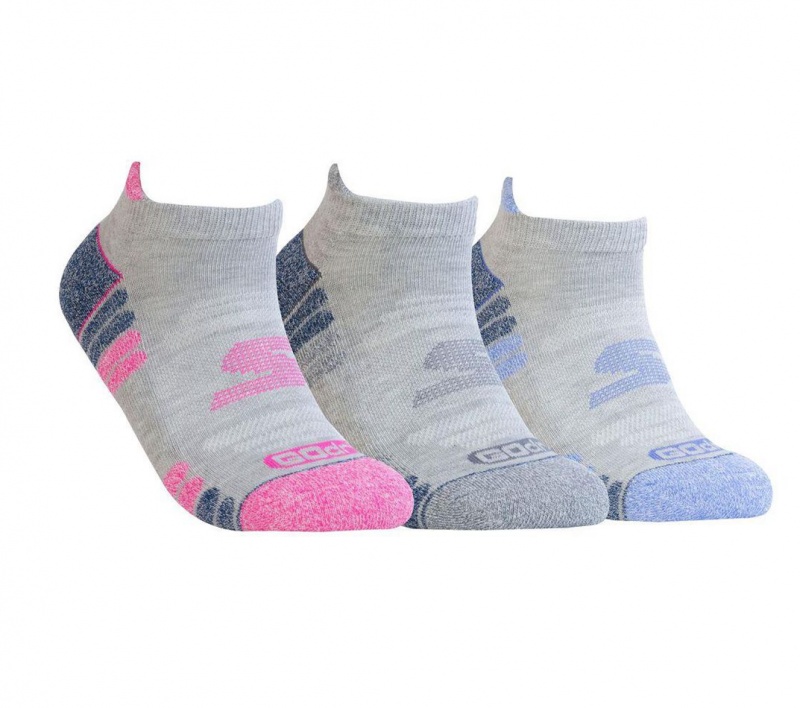 Grey Skechers 3 Pack Godri Heathered Performance Women\'s Socks | OBVK-31056