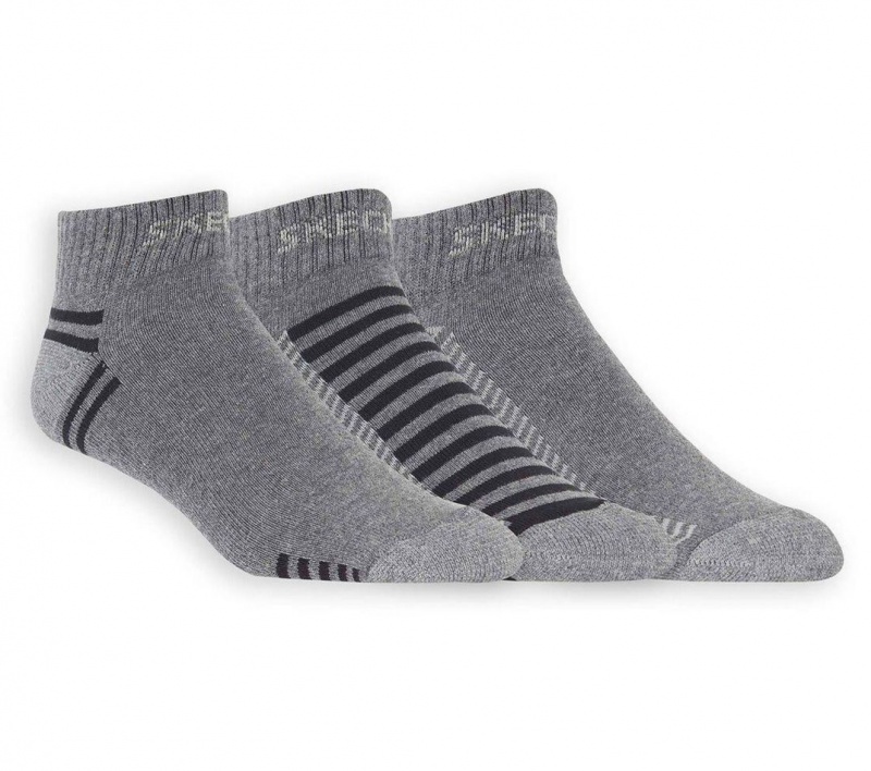 Grey Skechers 3 Pack Low Cut Terry Trainer Work Women\'s Socks | PWKF-90425