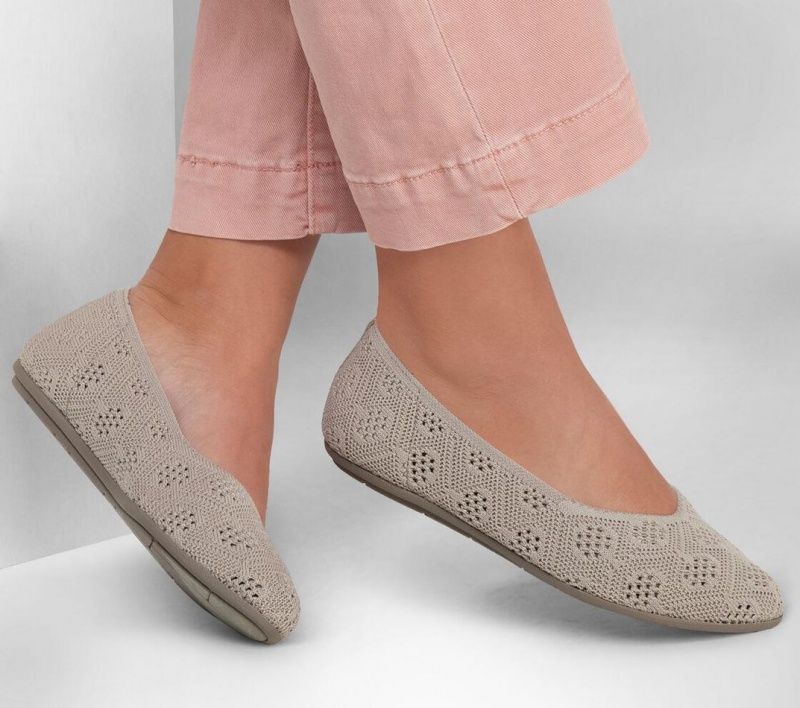 Grey Skechers Cleo 2.0 - Knitty Witty Women's Flats | BXCF-13829