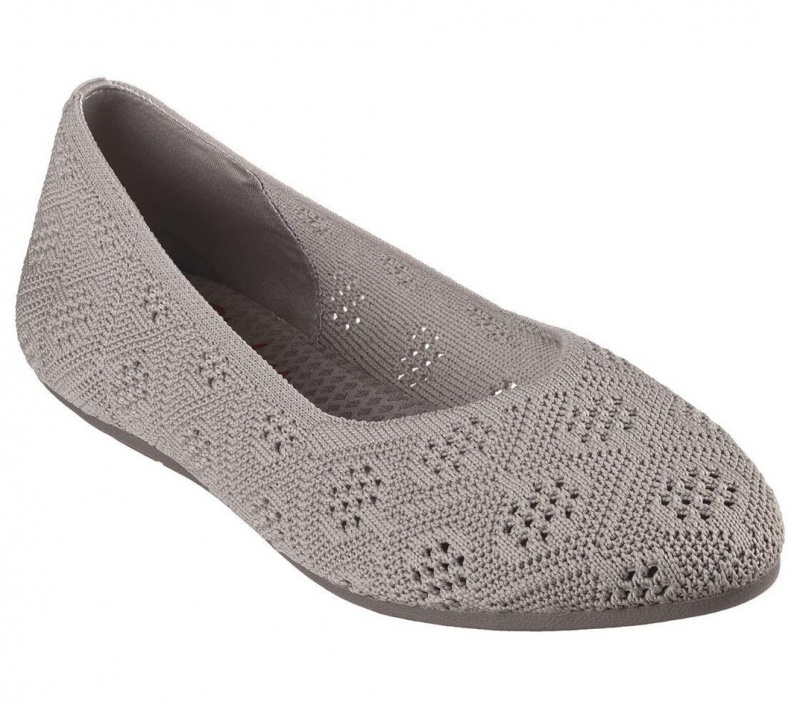 Grey Skechers Cleo 2.0 - Knitty Witty Women's Flats | BXCF-13829