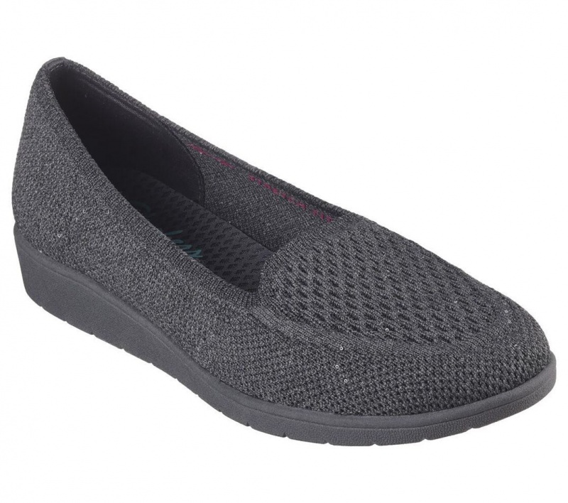 Grey Skechers Cleo Flex Wedge - Sweet Smile Women's Flats | CYPQ-53801