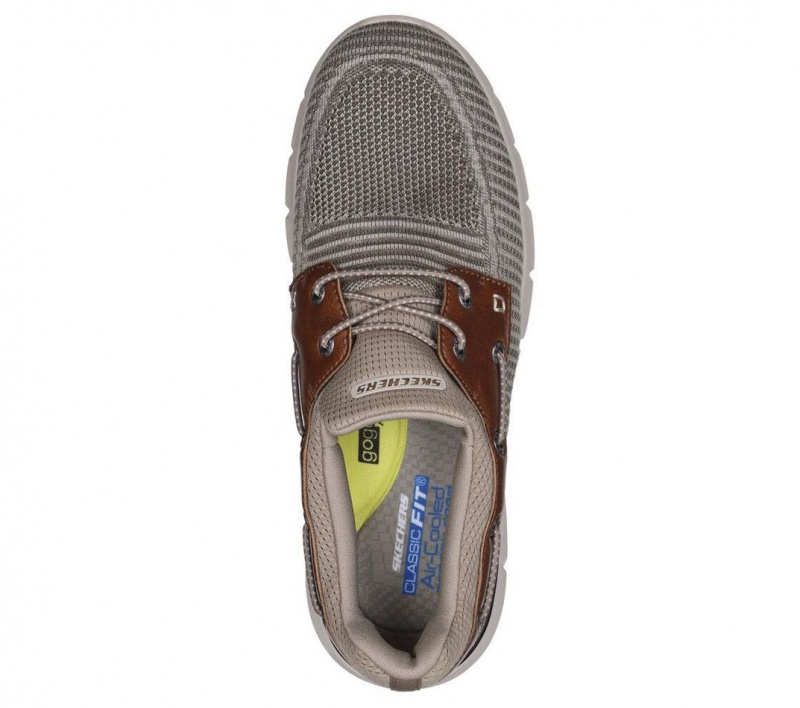 Grey Skechers Del Retto - Clean Slate Men's Boat Shoes | FRZD-17963