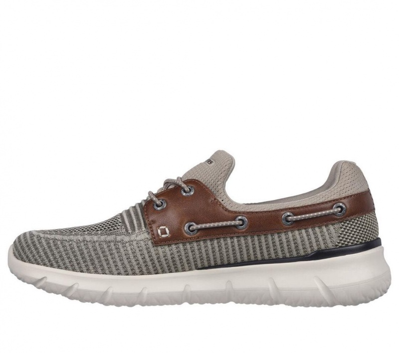 Grey Skechers Del Retto - Clean Slate Men's Boat Shoes | FRZD-17963