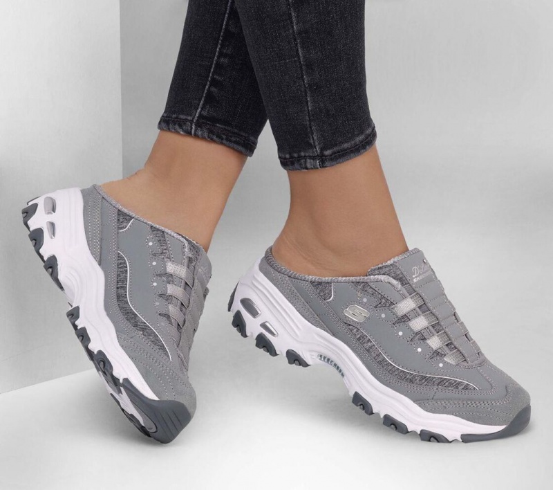 Grey Skechers D'lites - Resilient Women's Slip On | GZLF-25369