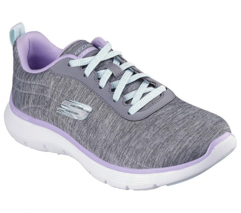 Grey Skechers Flex Appeal 5.0 - Modern Times Women's Sneakers | SIQH-98371