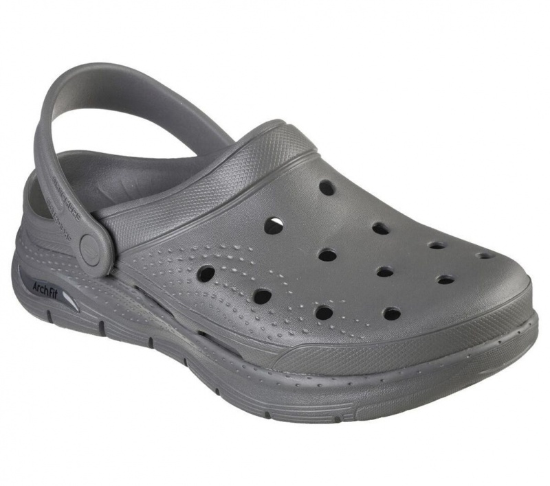 Grey Skechers Foamies: Arch Fit - Valiant Men's Slip On | QLNB-06247