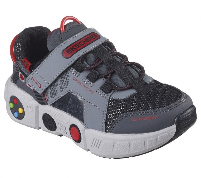 Grey Skechers Game Kicks: Gametronix Boys' Sneakers | WOBX-25069