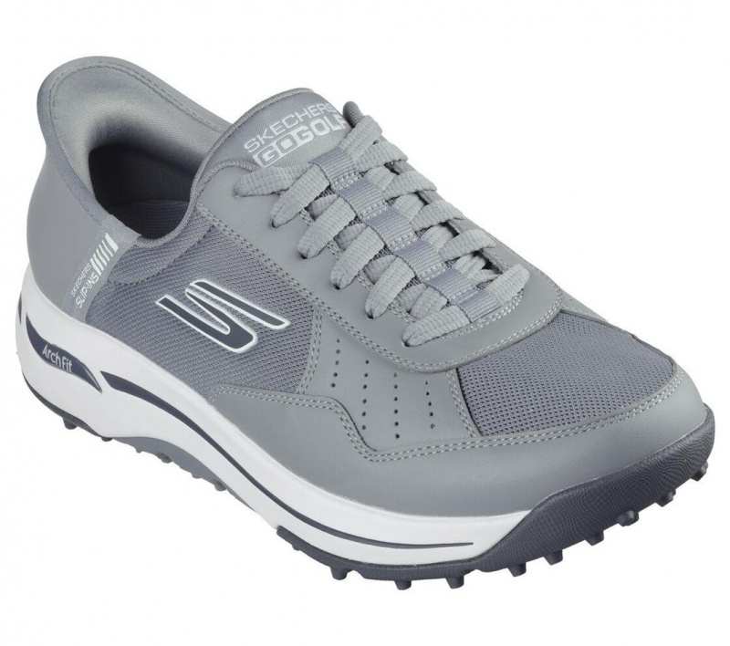 Grey Skechers Go Golf Arch Fit - Line Up Men's Slip On | NEUJ-51670