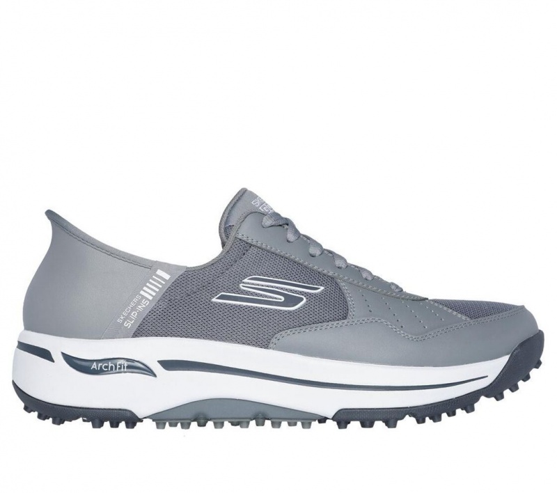 Grey Skechers Go Golf Arch Fit - Line Up Men\'s Slip On | NEUJ-51670