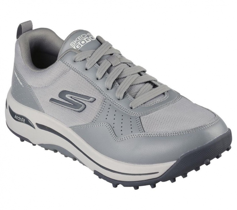 Grey Skechers Go Golf Arch Fit - Line Up Men's Walking Shoes | KCHR-98564