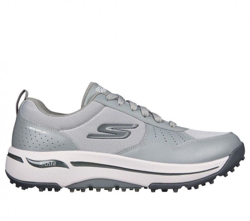 Grey Skechers Go Golf Arch Fit - Line Up Men\'s Walking Shoes | KCHR-98564