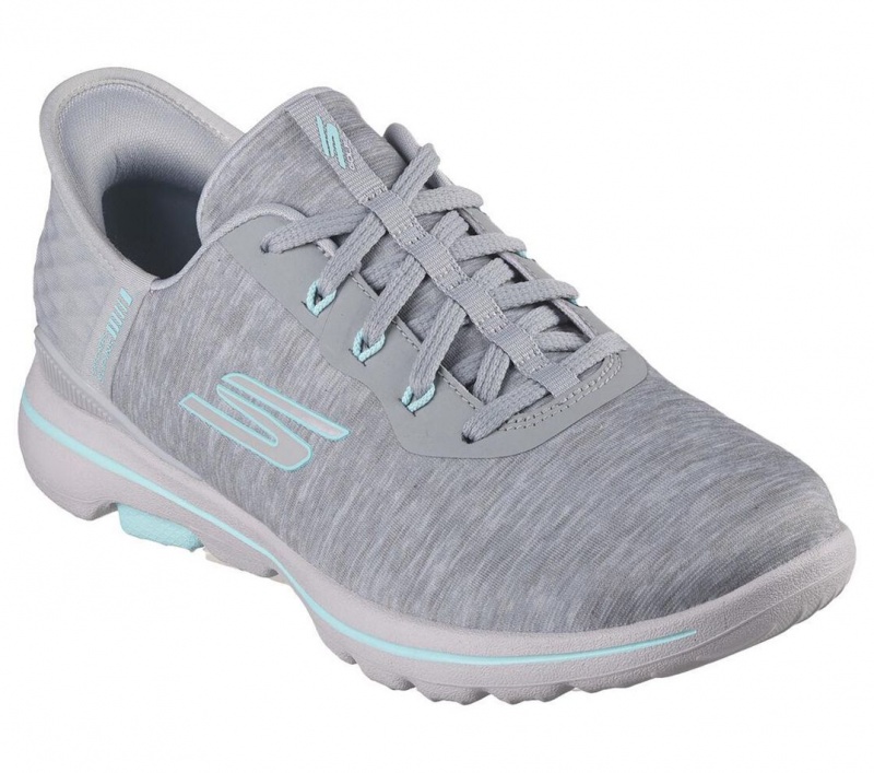 Grey Skechers Go Golf Walk 5 - Women's Slip On | YESX-31576