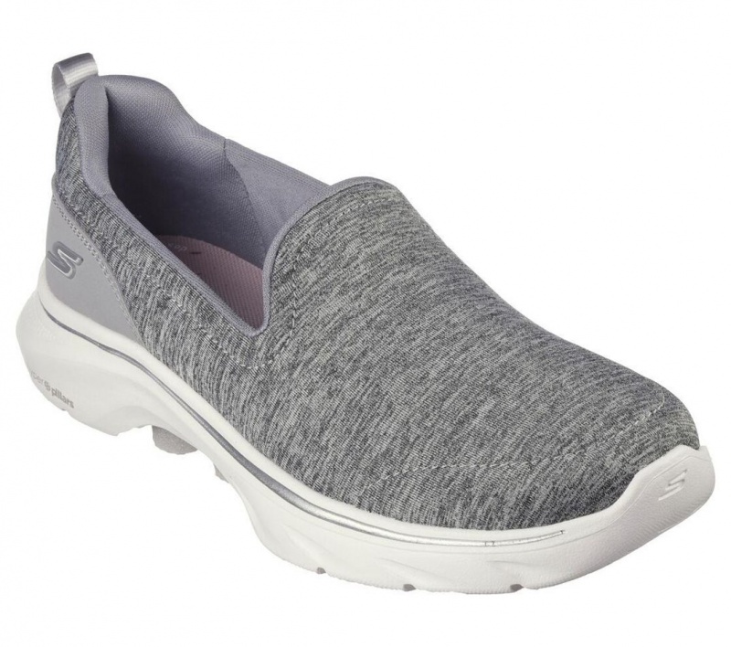 Grey Skechers Go Walk 7 - Meadow Women's Sneakers | RXBH-62708