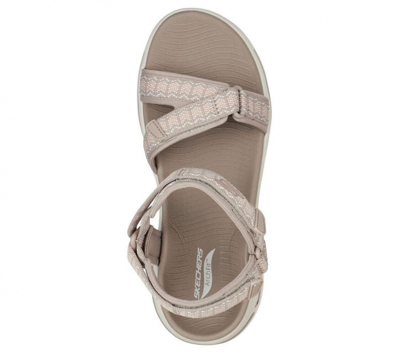 Grey Skechers Go Walk Arch Fit - Affinity Women's Sandals | LEMV-92158