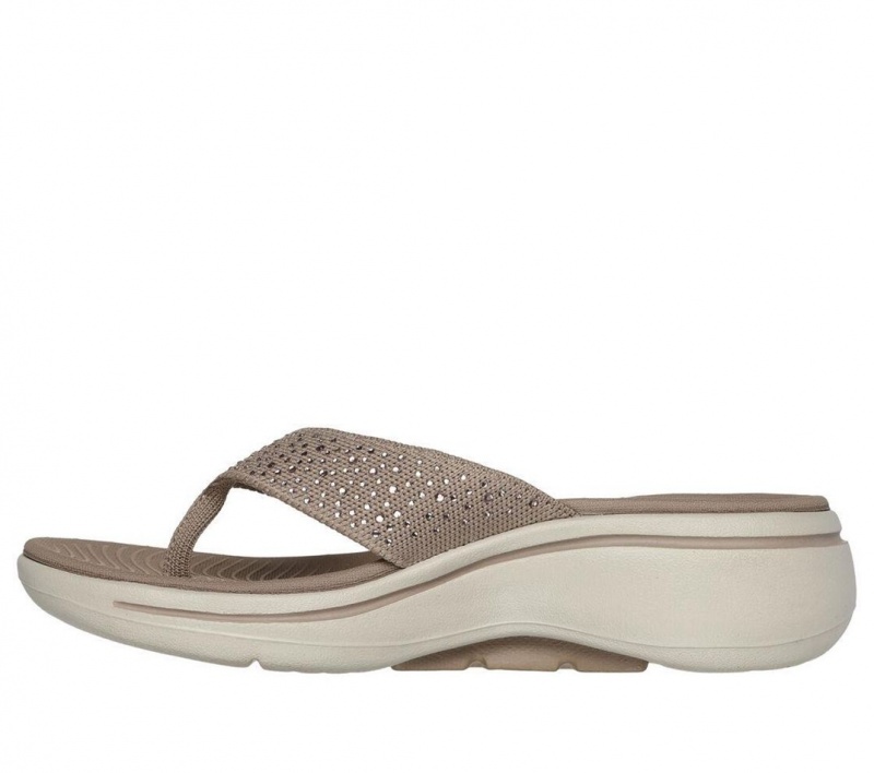 Grey Skechers Go Walk Arch Fit - Dazzle Women's Sandals | CKEZ-45796