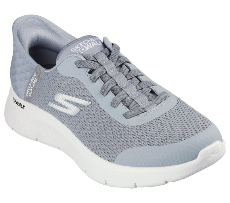 Grey Skechers Go Walk Flex - Free Hands 2 Men's Slip On | DZRO-71642