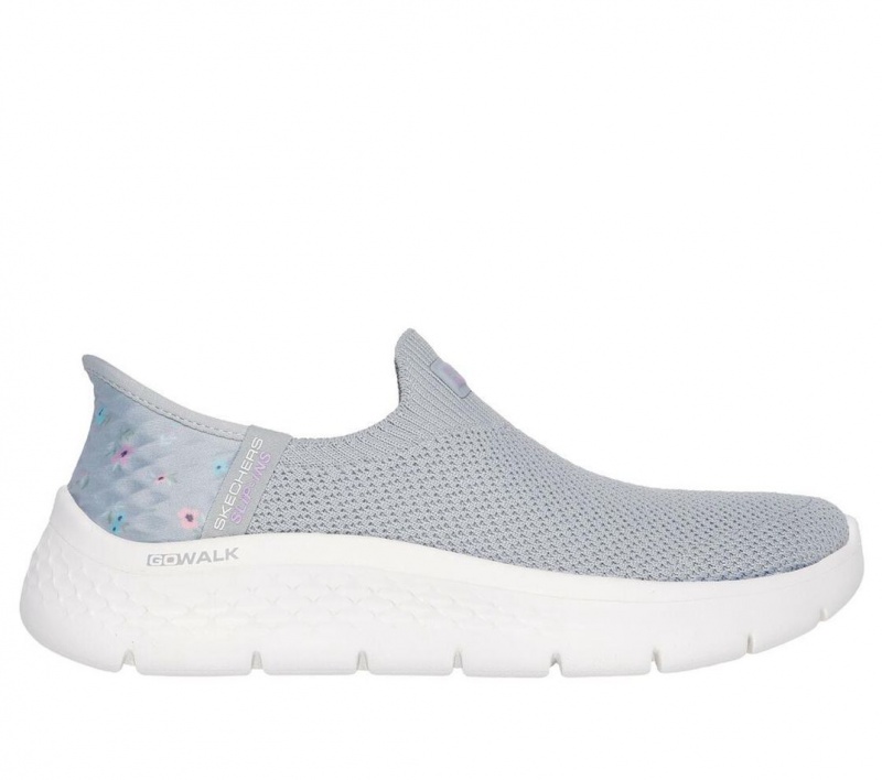 Grey Skechers Go Walk Flex - Sunset Rose Women\'s Slip On | HJKW-67508