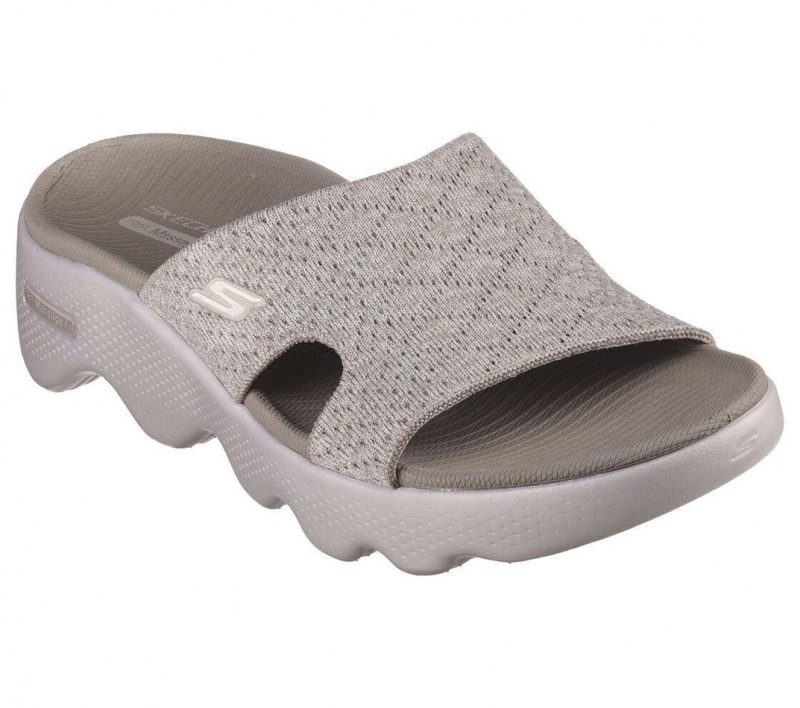 Grey Skechers Go Walk Massage Fit - Sweet Talk Women's Sandals | KVRO-71584