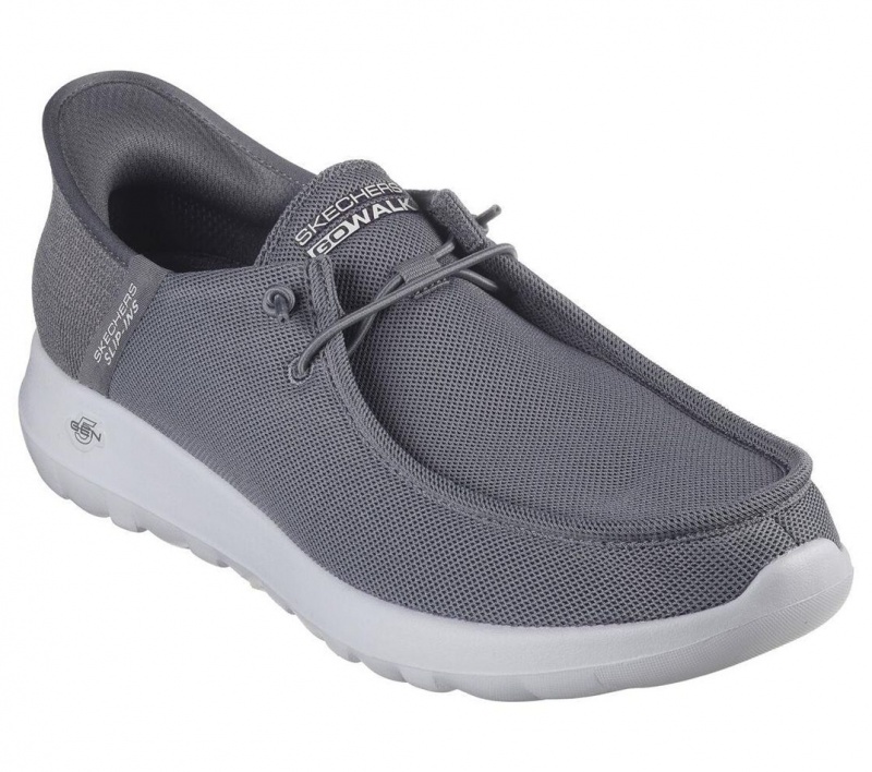 Grey Skechers Go Walk Max - Beach Casual Men's Slip On | NIAY-93876