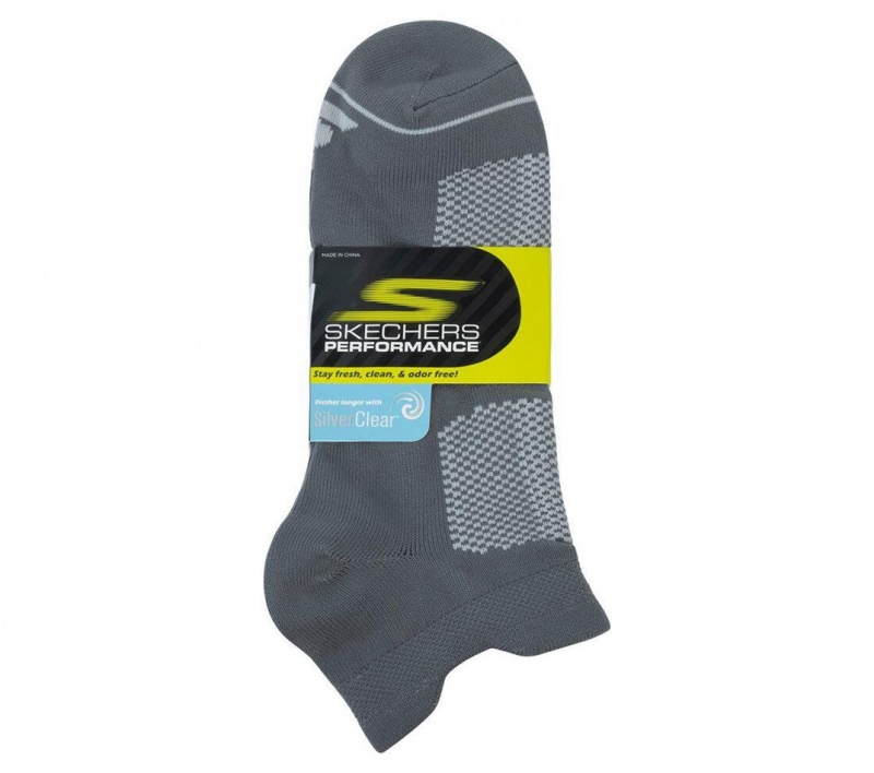 Grey Skechers Low Cut Mesh Top Performance - 3 Pack Men's Socks | GUNX-13572