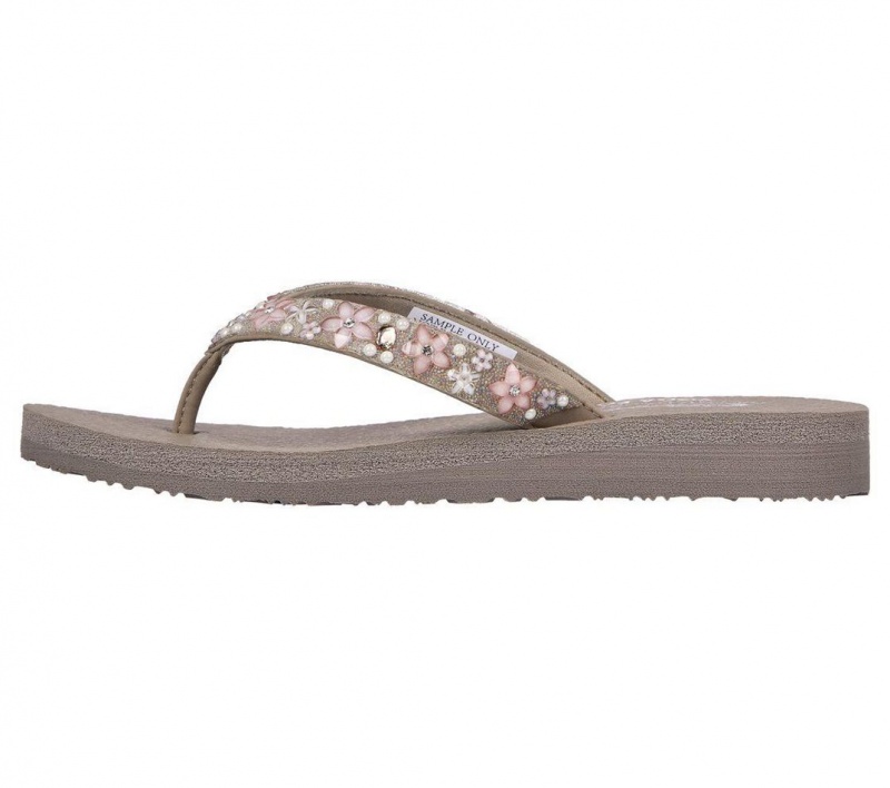 Grey Skechers Meditation - Dancing Daisy Women's Sandals | VWNK-03649