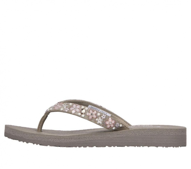 Grey Skechers Meditation - Dancing Daisy Women's Sandals | VWNK-03649