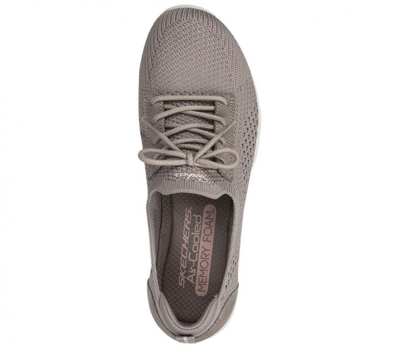 Grey Skechers Newbury St - Casually Women's Slip On | FRGK-61347