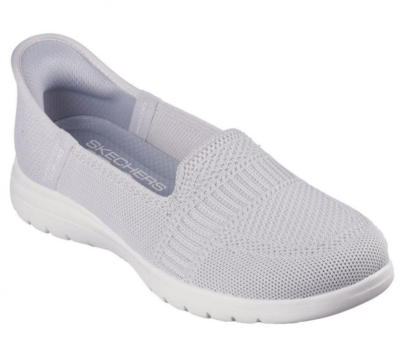 Grey Skechers On The Go Flex - Camellia Women's Slip On | GSYT-41736