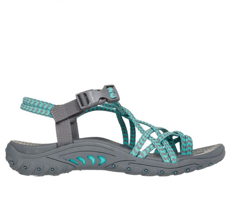 Grey Skechers Reggae - Perfect Duo Women\'s Sandals | GZFA-53124