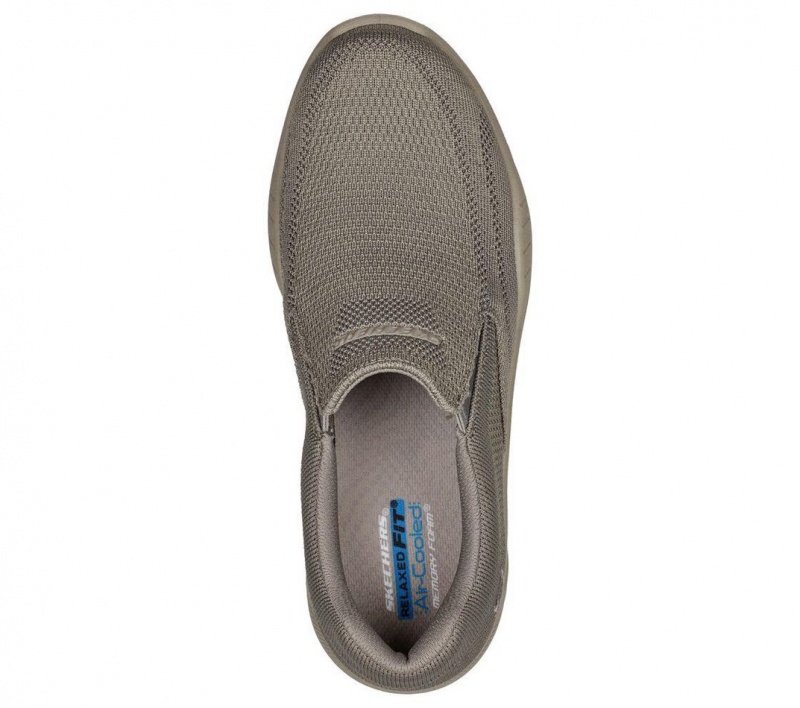 Grey Skechers Relaxed Fit: Cohagen - Knit Walk Men's Slip On | CBJT-56297