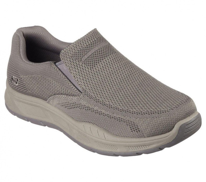 Grey Skechers Relaxed Fit: Cohagen - Knit Walk Men's Slip On | CBJT-56297