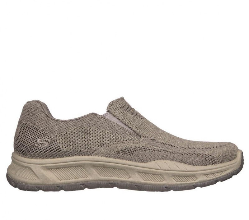 Grey Skechers Relaxed Fit: Cohagen - Knit Walk Men\'s Slip On | CBJT-56297