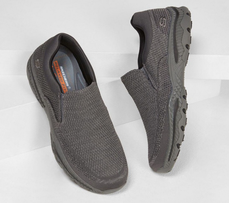 Grey Skechers Relaxed Fit: Creston - Barron Men's Slip On | YPZC-93718