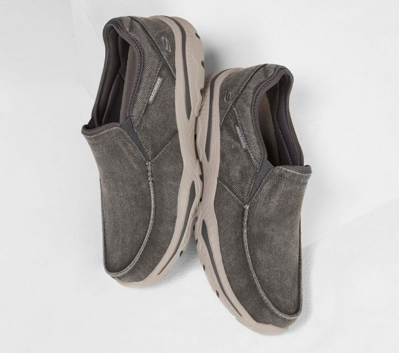 Grey Skechers Relaxed Fit: Creston - Moseco Men's Slip On | CBRH-32109