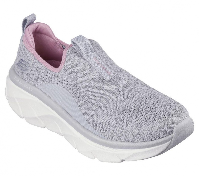 Grey Skechers Relaxed Fit: D'lux Walker 2.0 - Bold State Women's Sneakers | XPAB-27501