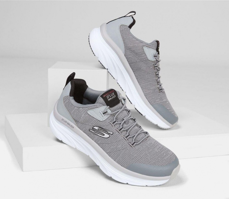 Grey Skechers Relaxed Fit: D'lux Walker - Pensive Men's Sneakers | QKPG-69487