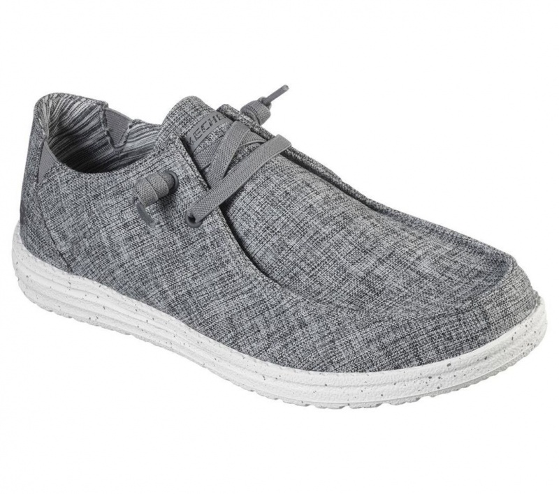 Grey Skechers Relaxed Fit: Melson - Chad Men's Boat Shoes | QBZG-43162