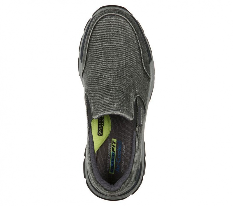 Grey Skechers Relaxed Fit: Respected - Fallston Men's Slip On | ZJQC-19857