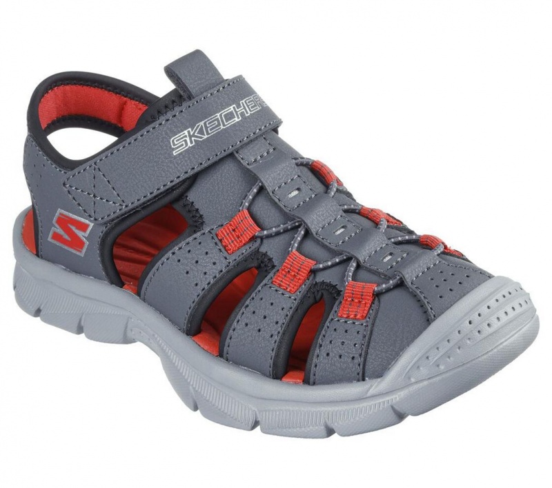 Grey Skechers Relix - Valdex Boys' Sandals | QOES-52836