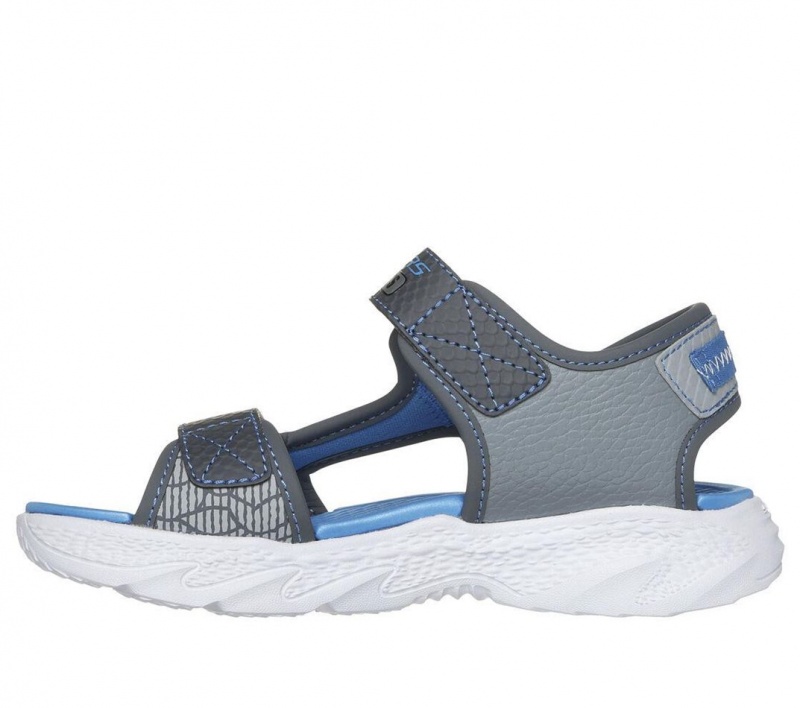 Grey Skechers S Lights: Creature-splash Boys' Sandals | DNAQ-52068