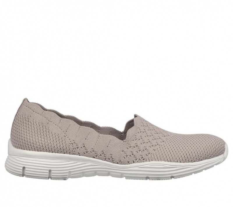 Grey Skechers Seager - Stat Women\'s Flats | UFGK-56209