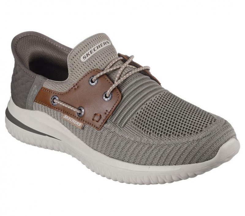 Grey Skechers Slip-ins: Delson 3.0 - Roth Men's Boat Shoes | WLVI-87059