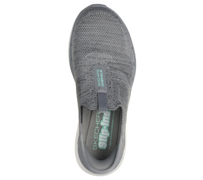 Grey Skechers Slip-ins: Go Walk 6 - Fabulous View Women's Sneakers | EROP-49358