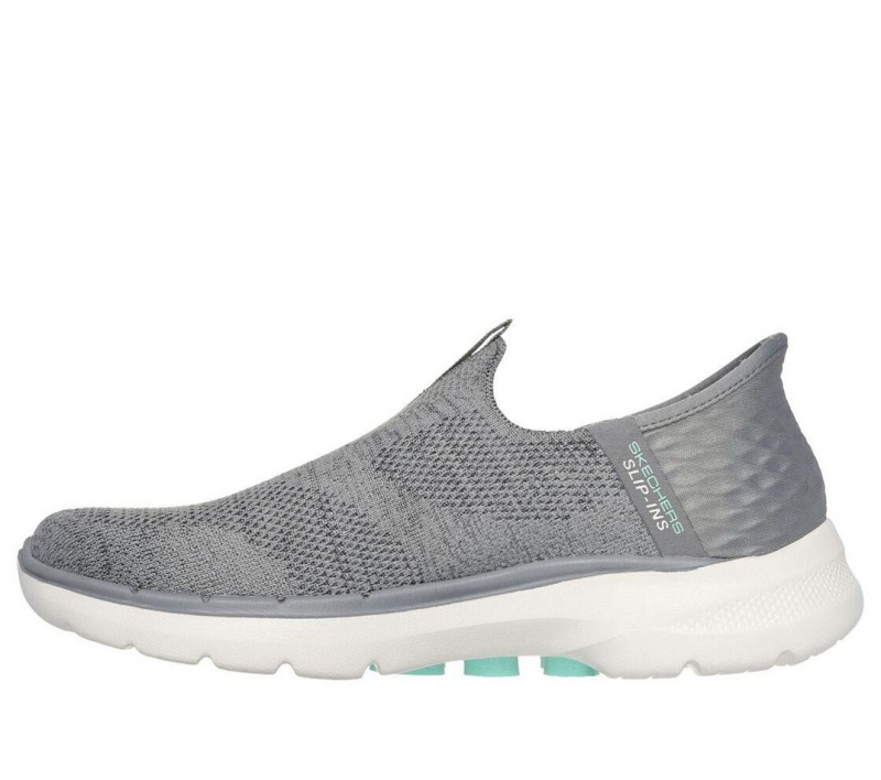 Grey Skechers Slip-ins: Go Walk 6 - Fabulous View Women's Sneakers | EROP-49358