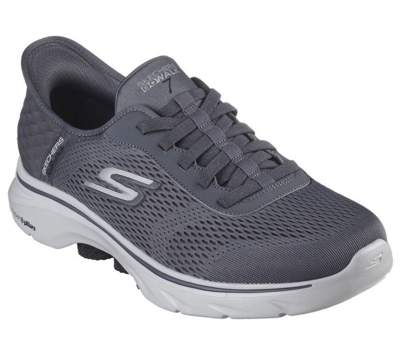 Grey Skechers Slip-ins: Go Walk 7 - Free Hand 2 Men's Sneakers | QPHM-64913